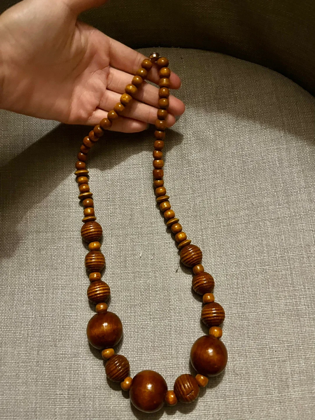 Wooden beaded necklace