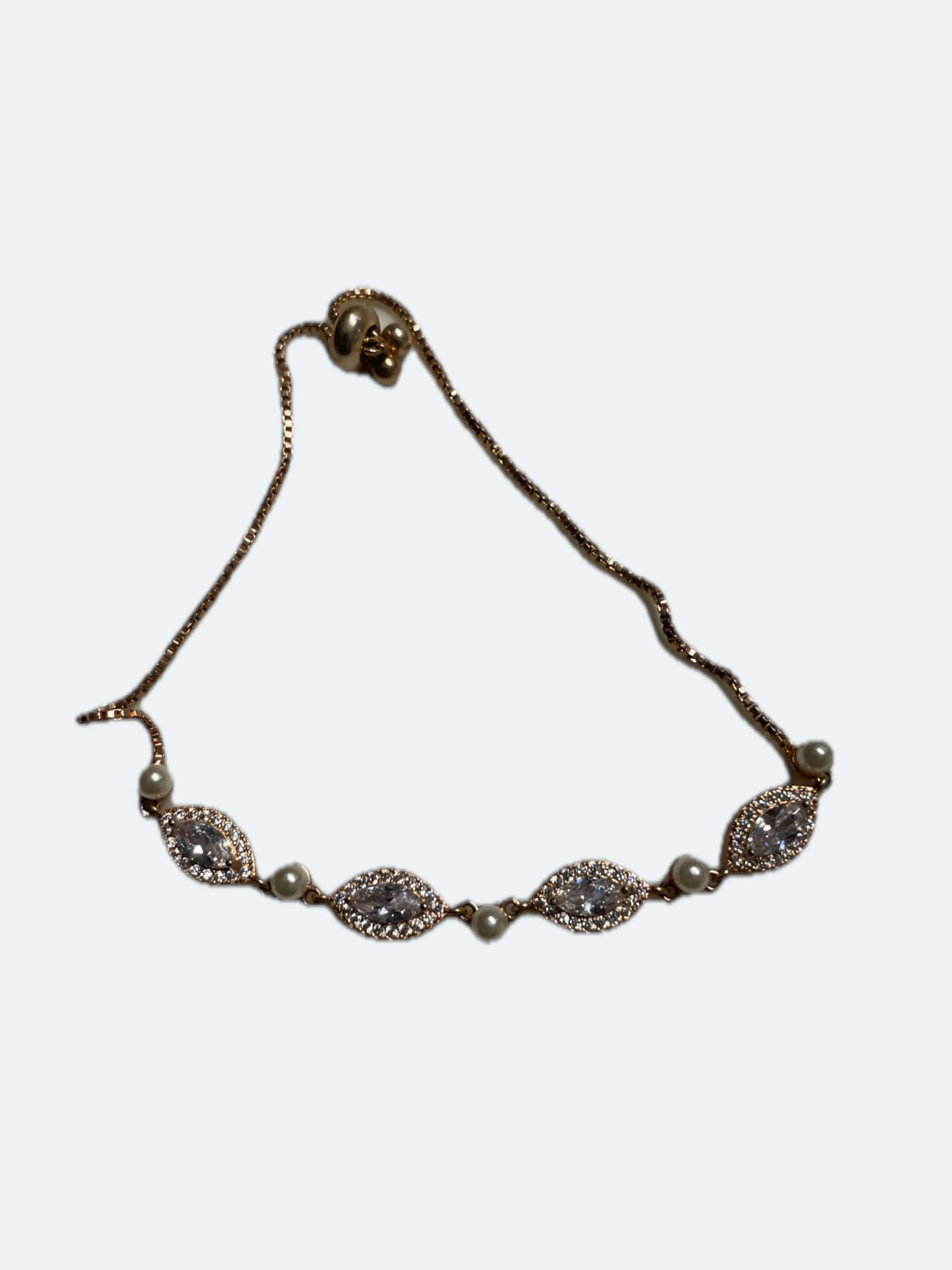 #cleanout Rose Gold Bracelet w/ Cubic Zirconia and Pearls