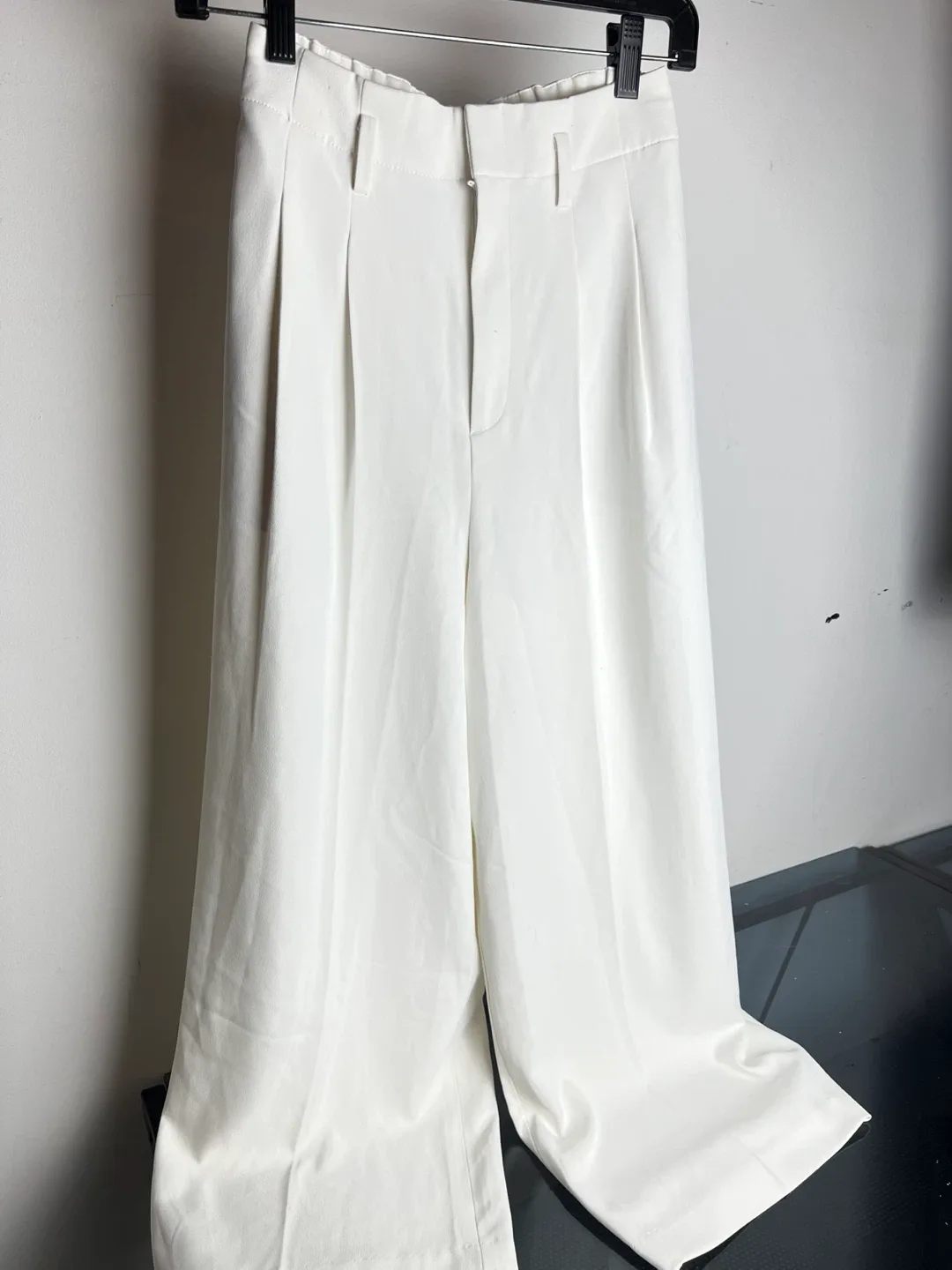 Uniqlo White Wide Leg Trousers - Size S