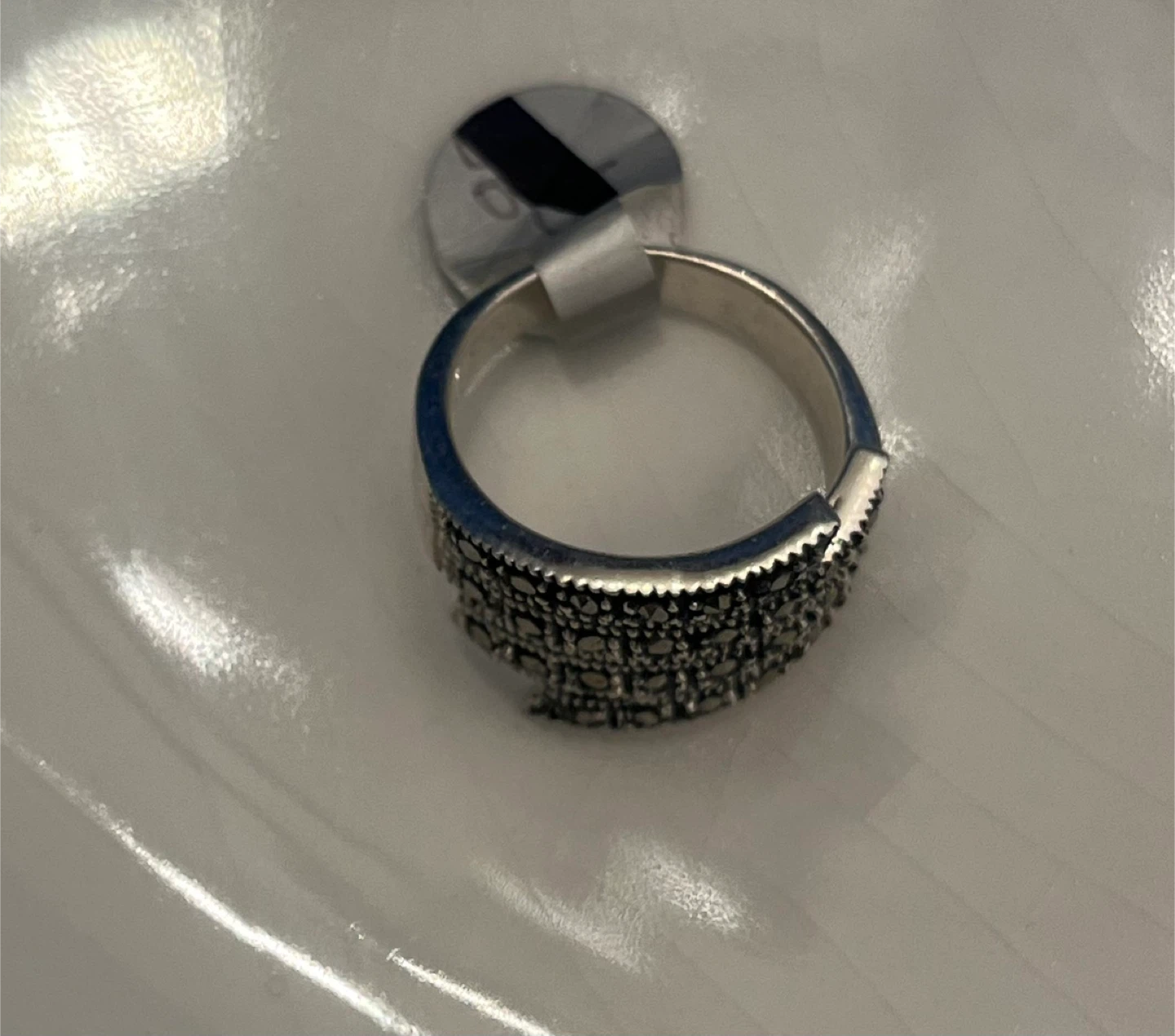 Silver marcasite ring (stamped 925) - photo 2