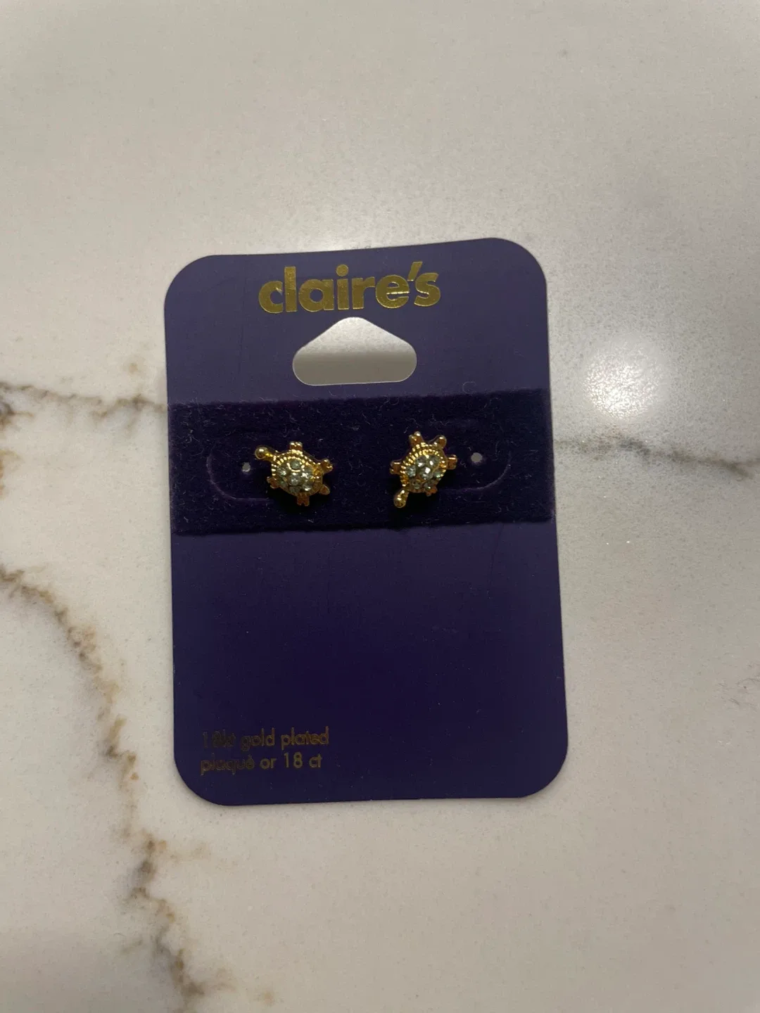 #cleanout Claire's Turtle Stud Earrings - Gold Plated