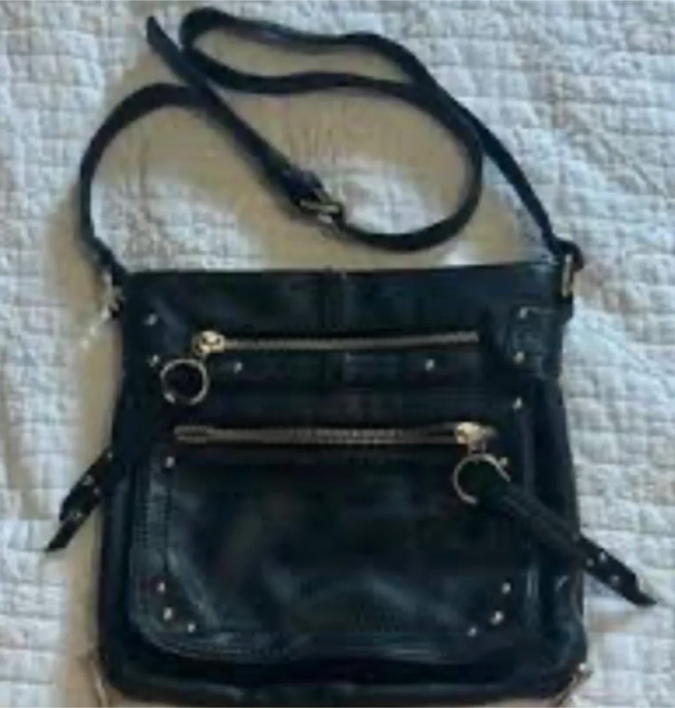 Aldo Black Leather Crossbody Bag