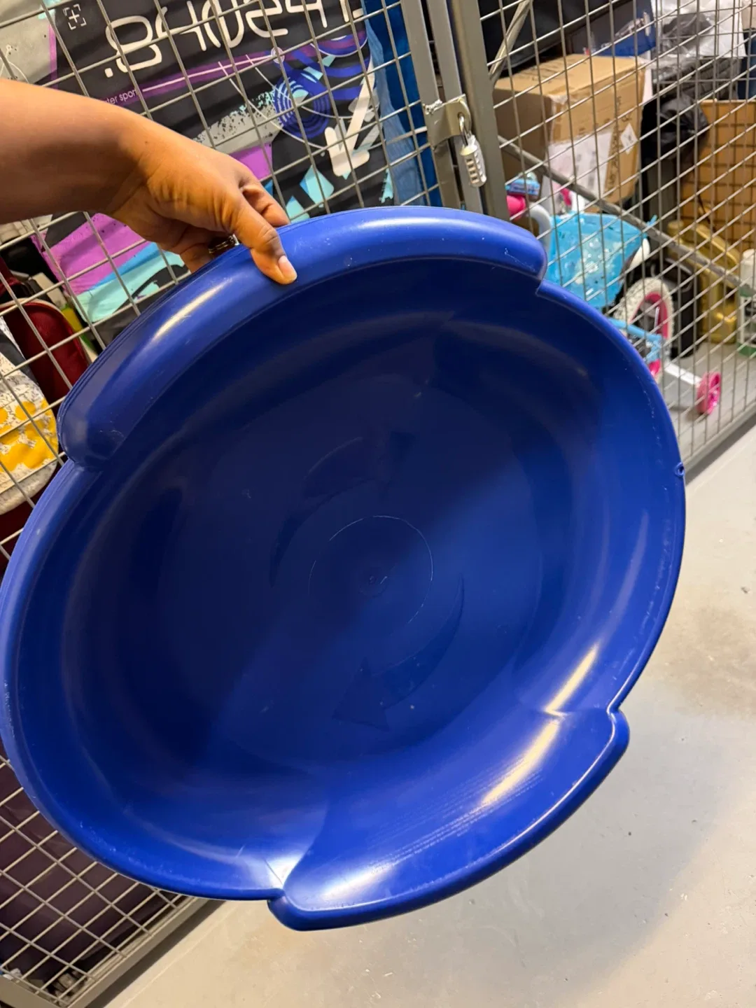 3 Blue Plastic Snow Sleds