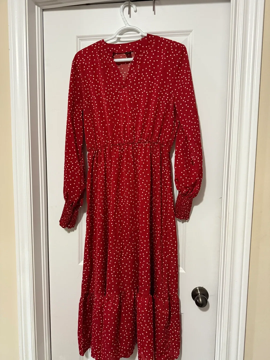 SHEIN Red Polka Dot Dress - Size L