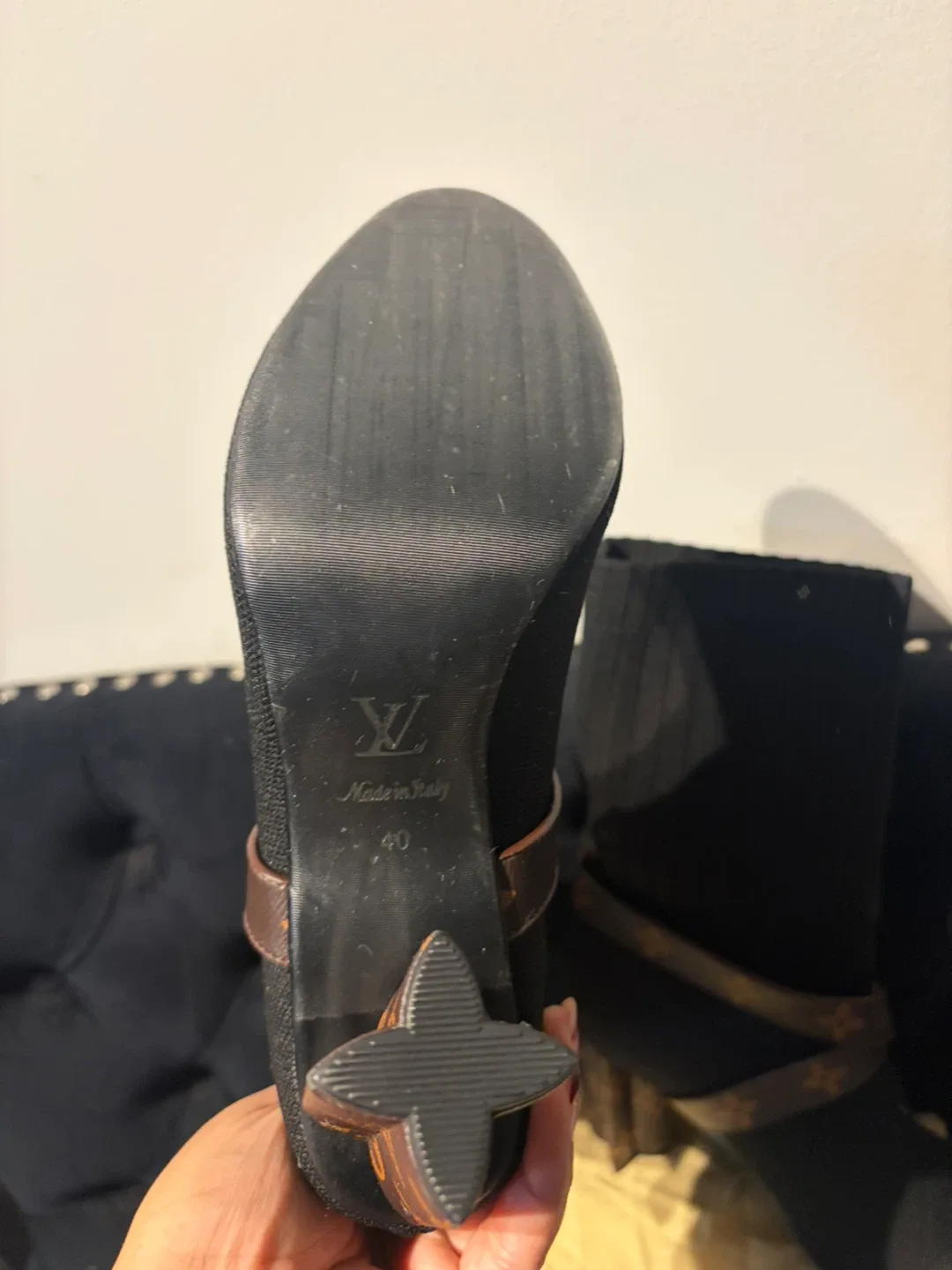 Louis Vuitton Black Heel Boots Size 40
