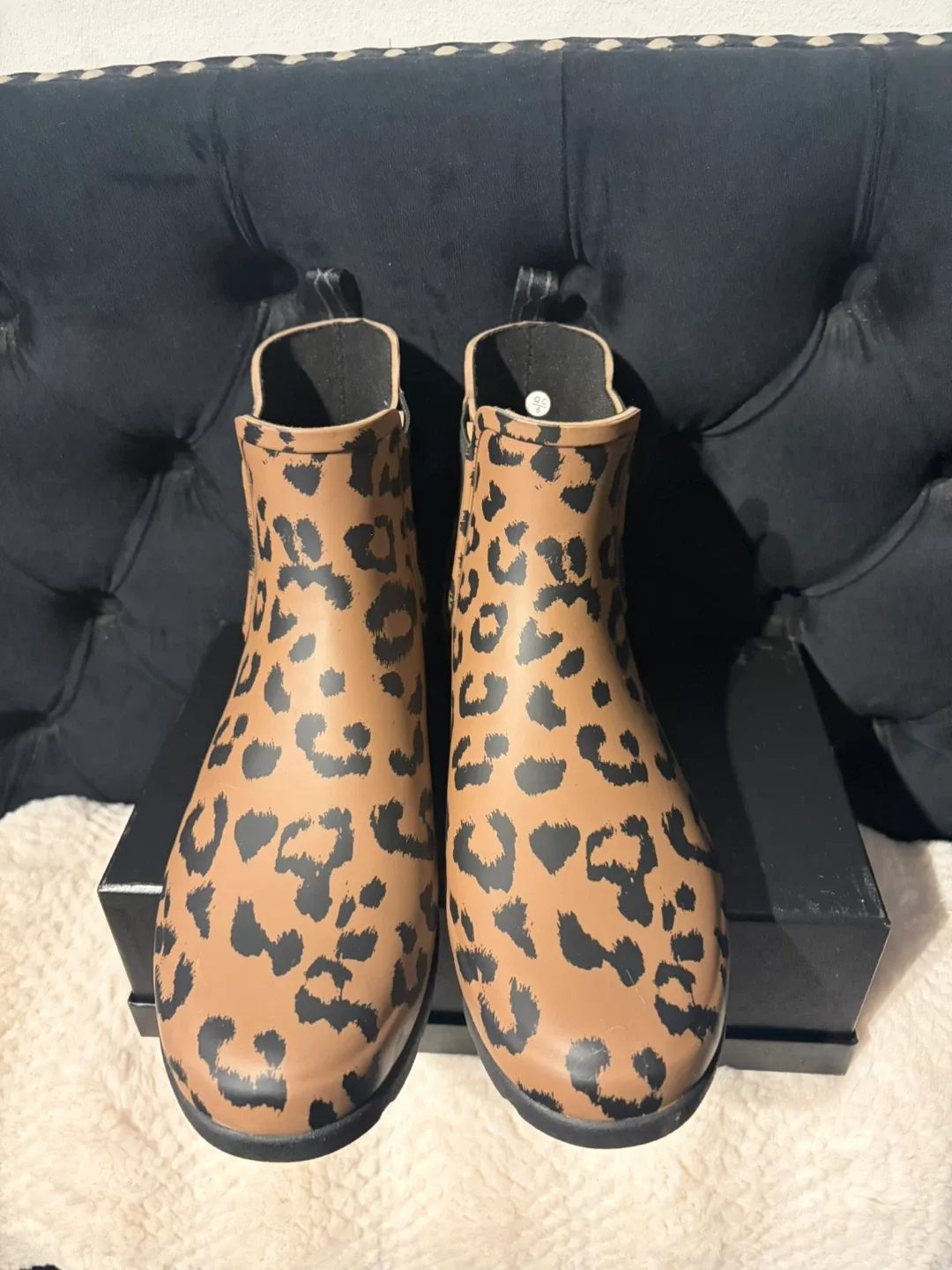 Women hunter boots leopard 9