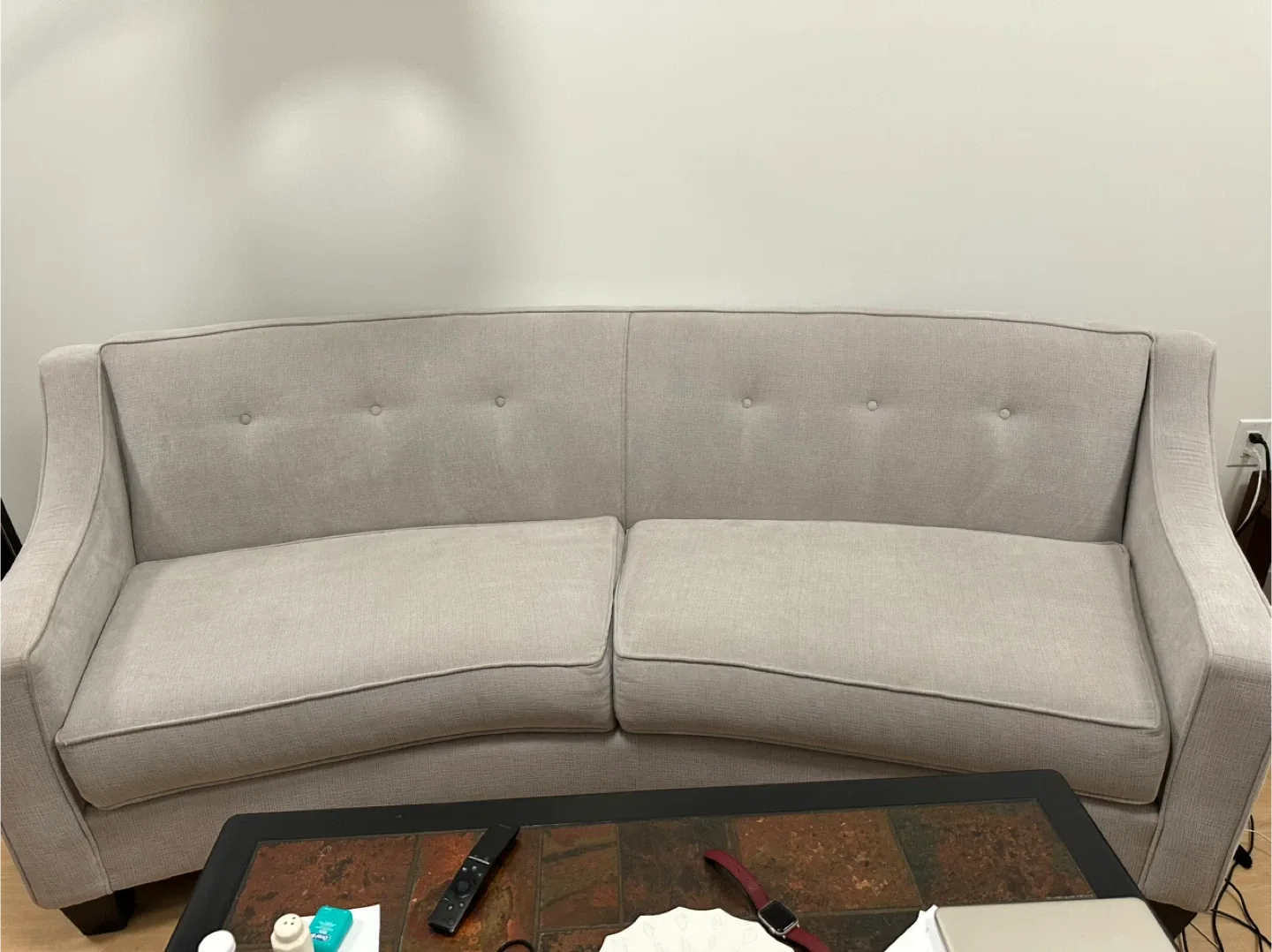 Neutral Curved Sofa
