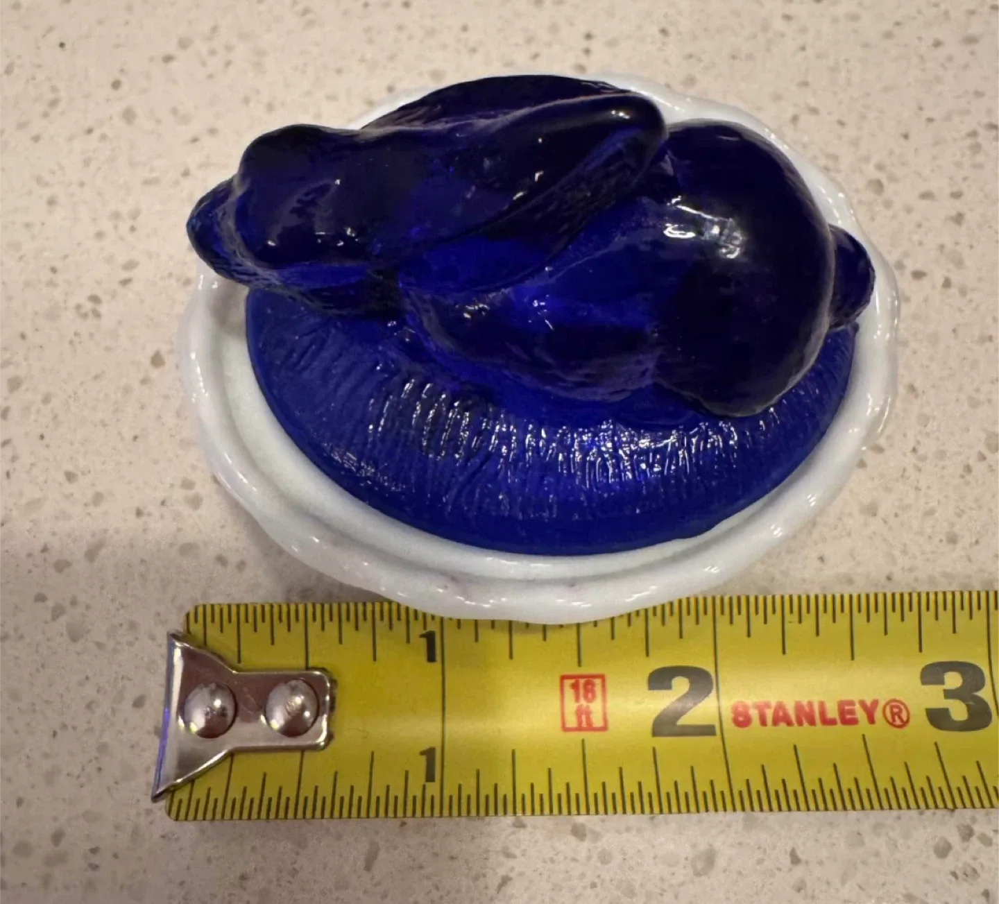 #Cleanout- Summit Art Glass Blue Bunny Trinket Dish image indicator(3)