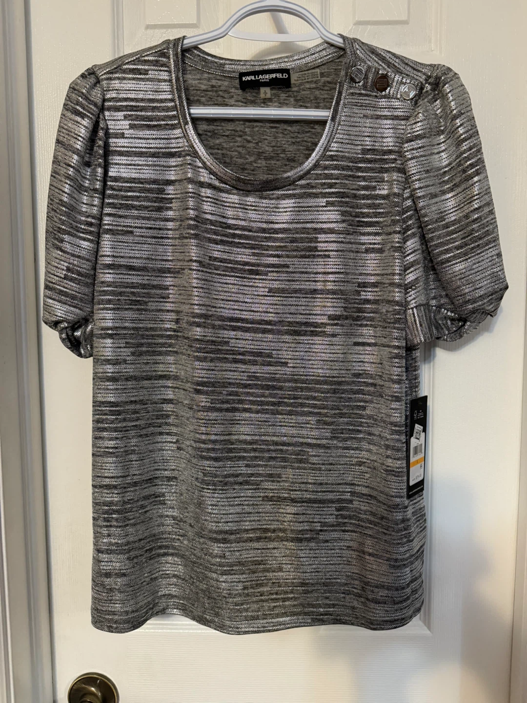 Karl Lagerfeld Paris Silver Top - Size Small - photo 4