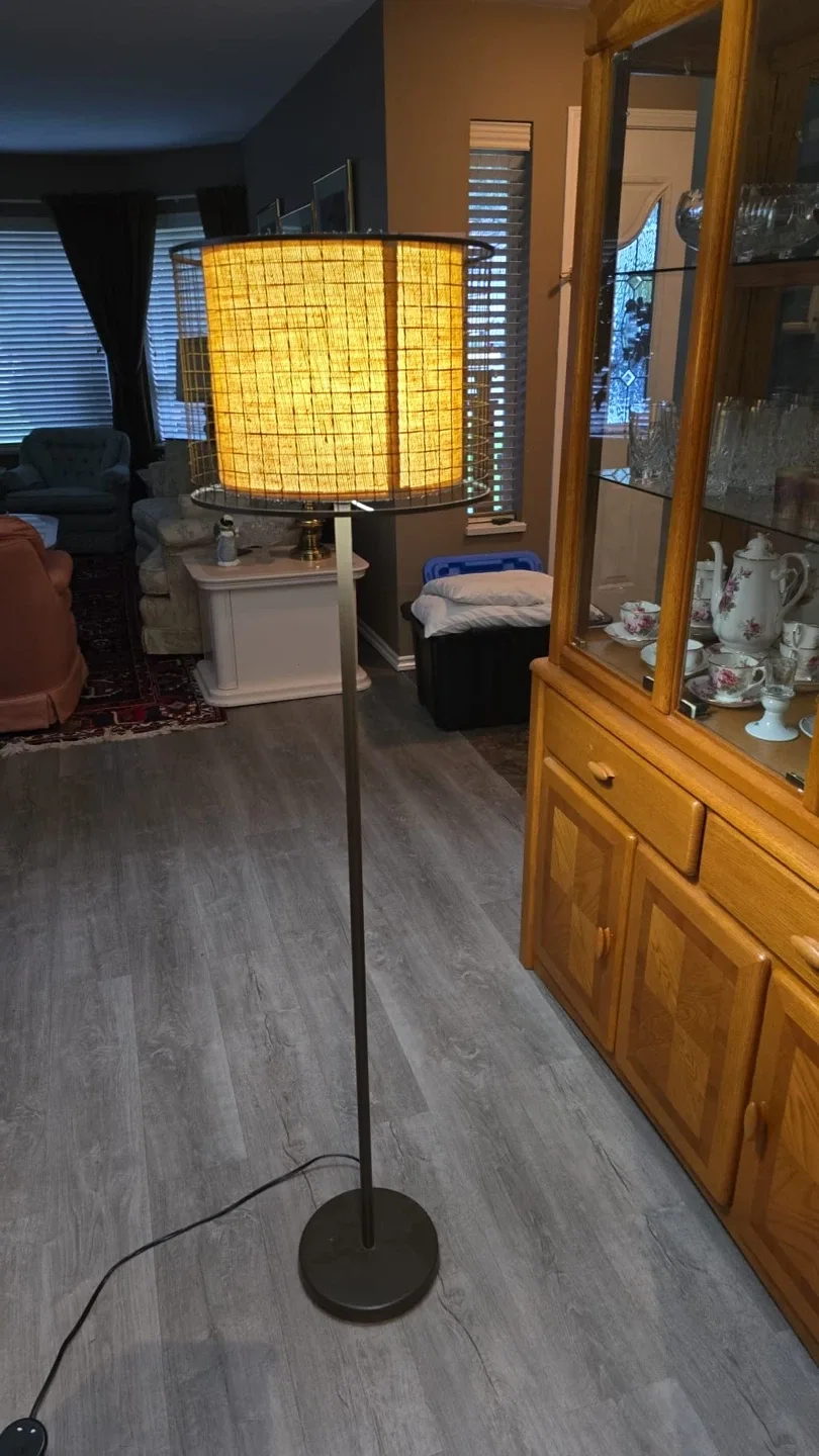 Standing Floor Lamp - Woven Shade
