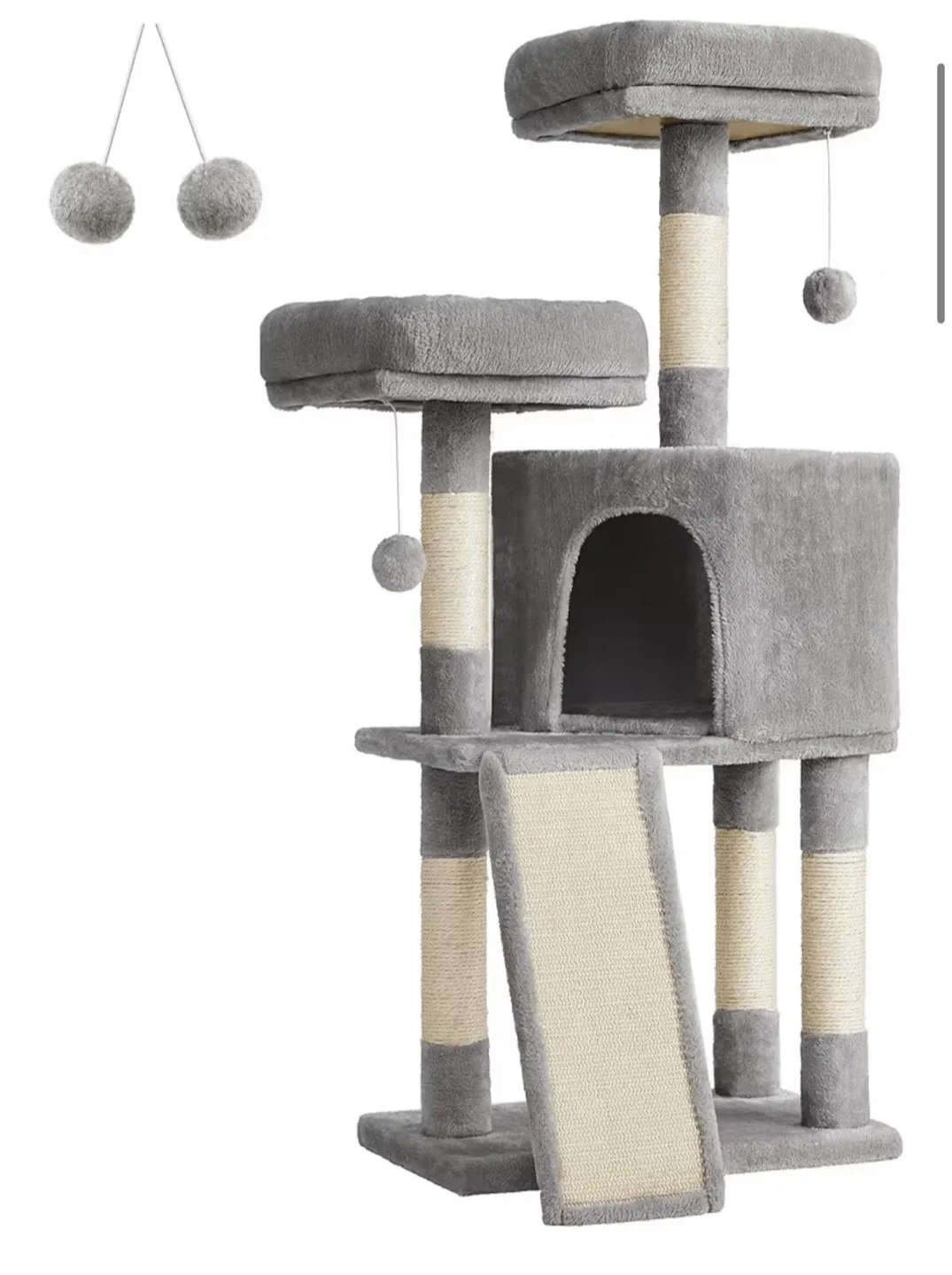 Feandrea NEW Grey Cat Tree with Scratching Post