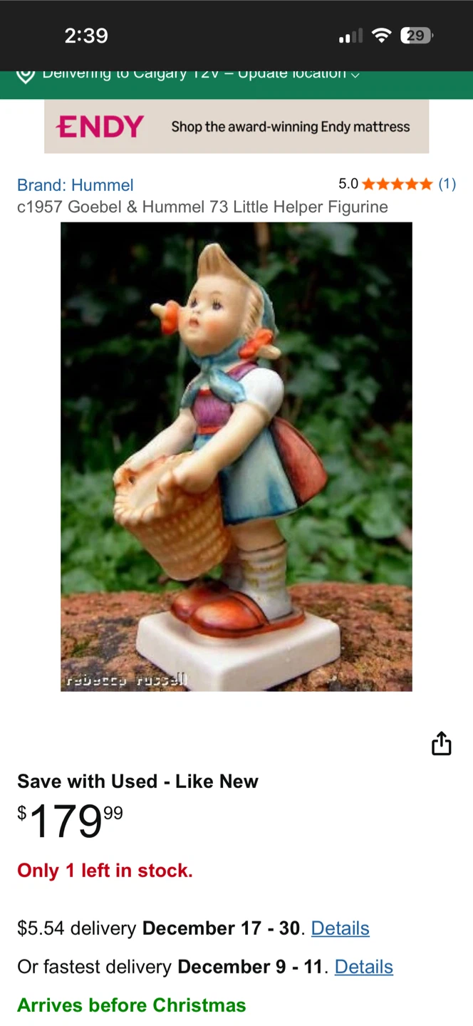 Hummel Goebel Little Helper Figurine - photo 4