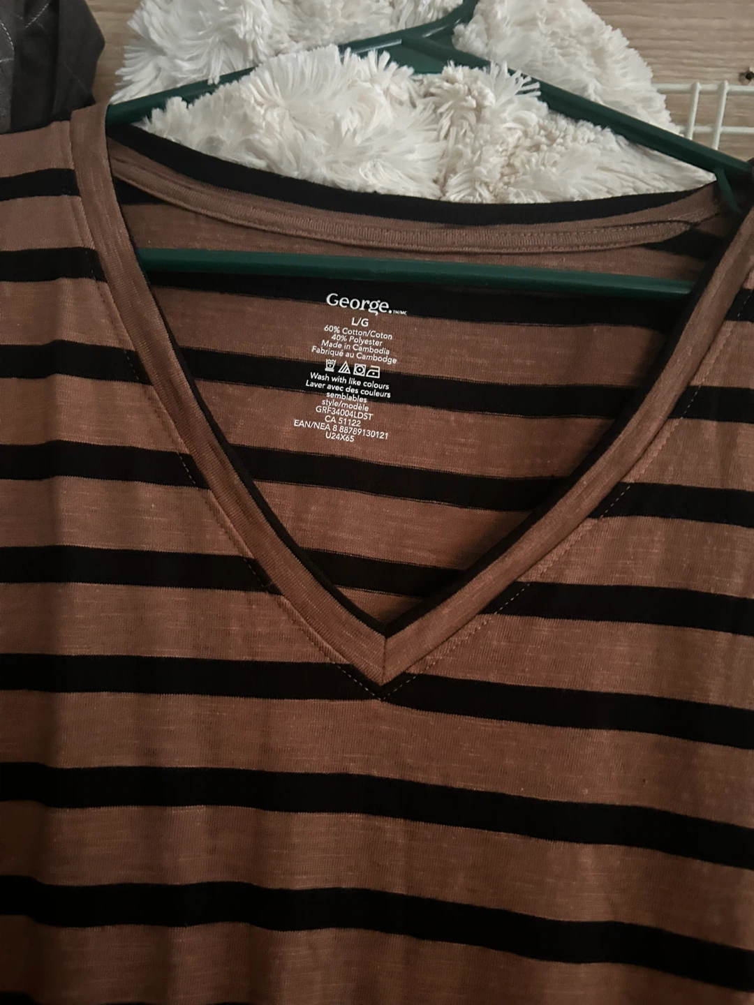 George Striped V-Neck Dress - Size L - photo 2