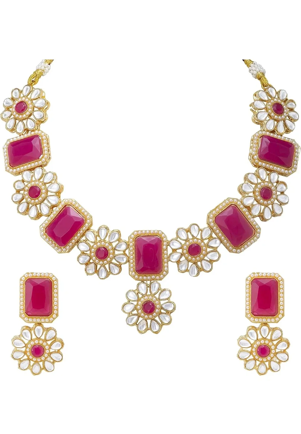 Necklace & Earring Set - Rani Pink image indicator(2)