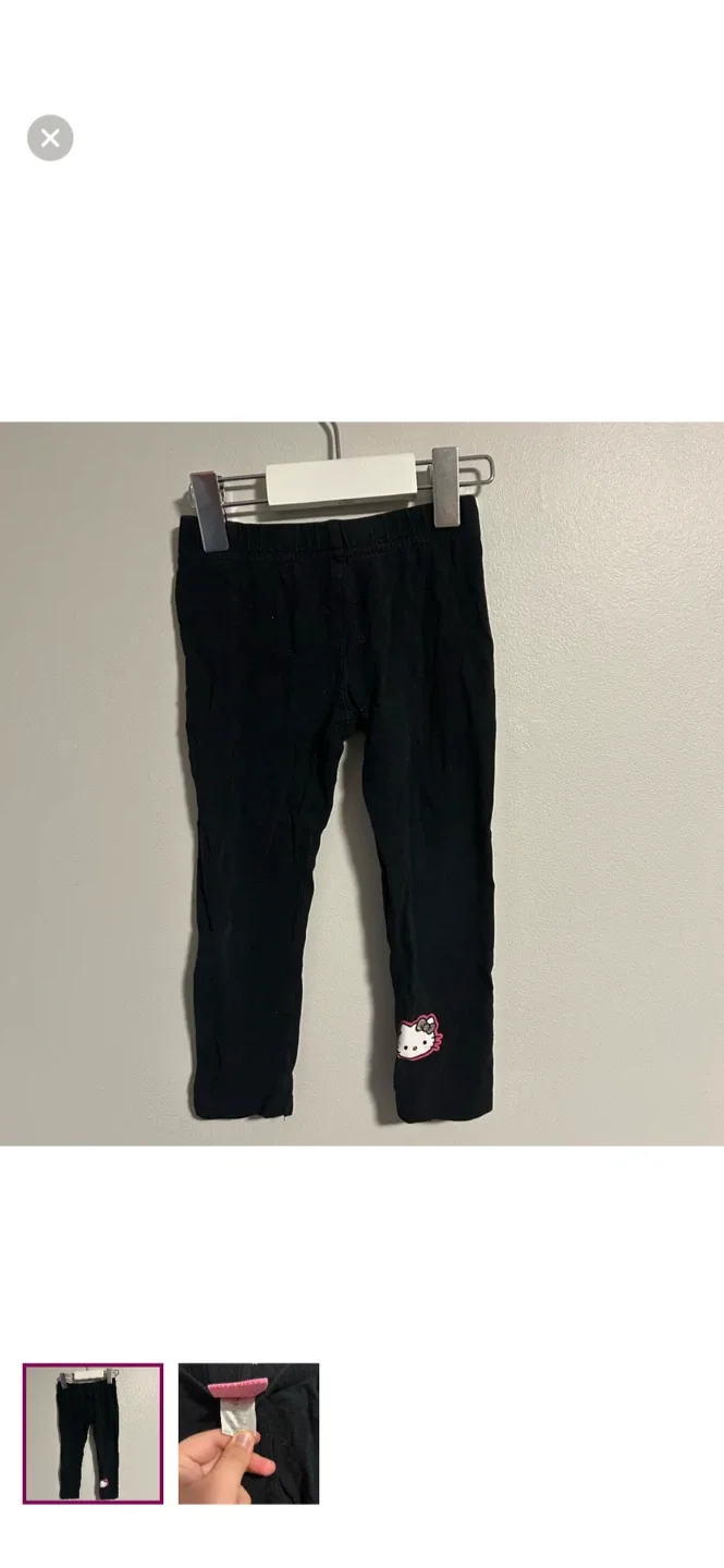 Hello Kitty Black Leggings - Size 2T