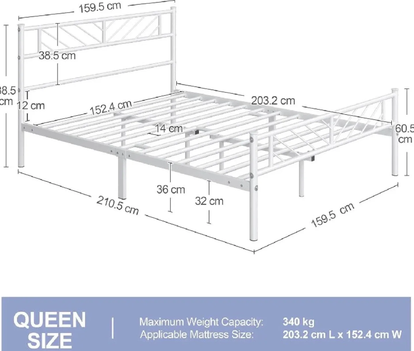 Queen Size Metal Bed Frame image indicator(2)