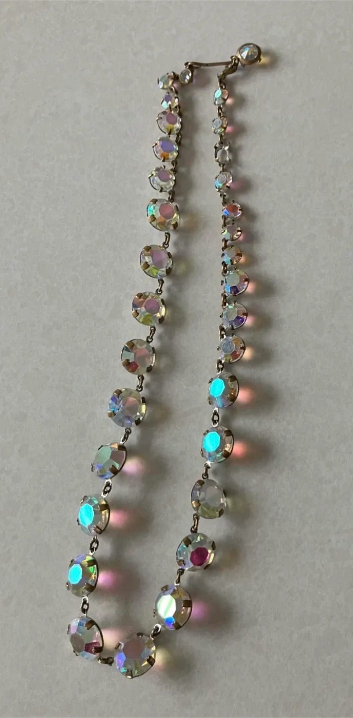 #Cleanout- Vintage Aurora Borealis Crystal Necklace image indicator(2)