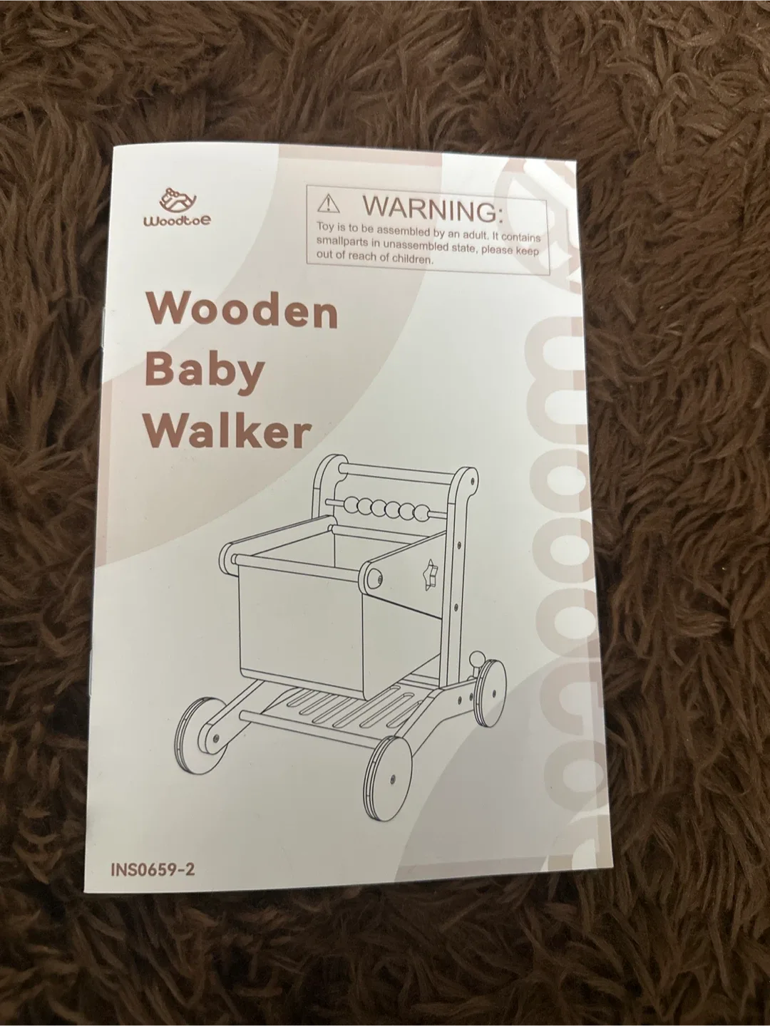 Woodoe Wooden Baby Walker - 1-3 Age-New