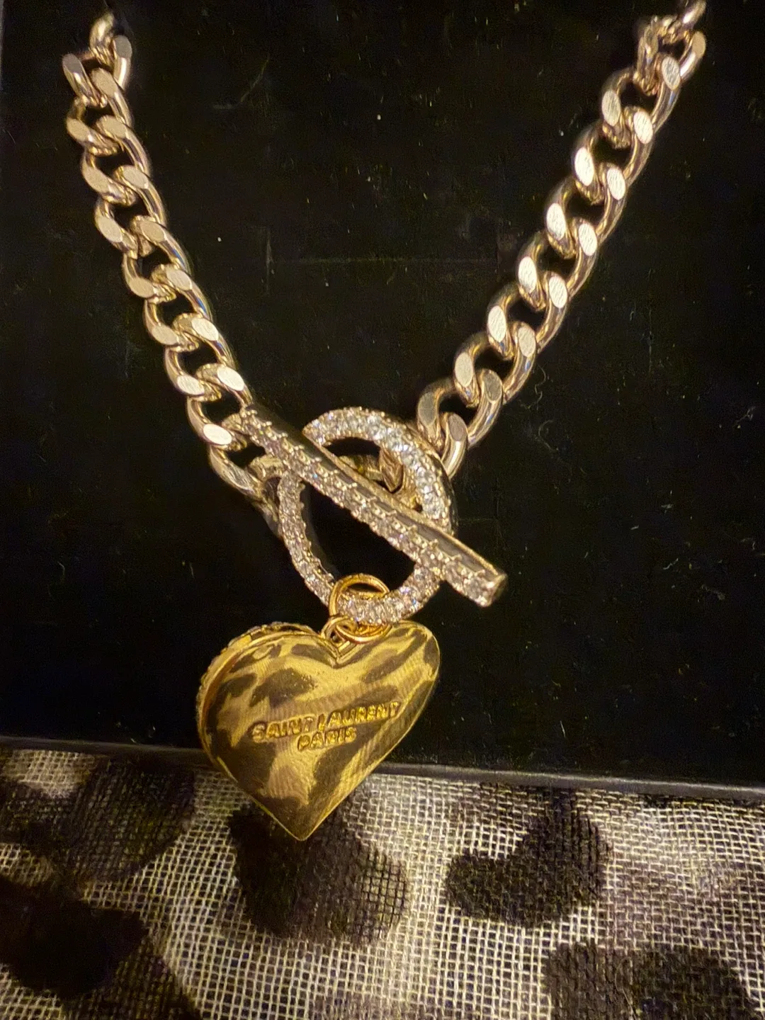 Upcycled  Gold Heart Chain Necklace image indicator(2)