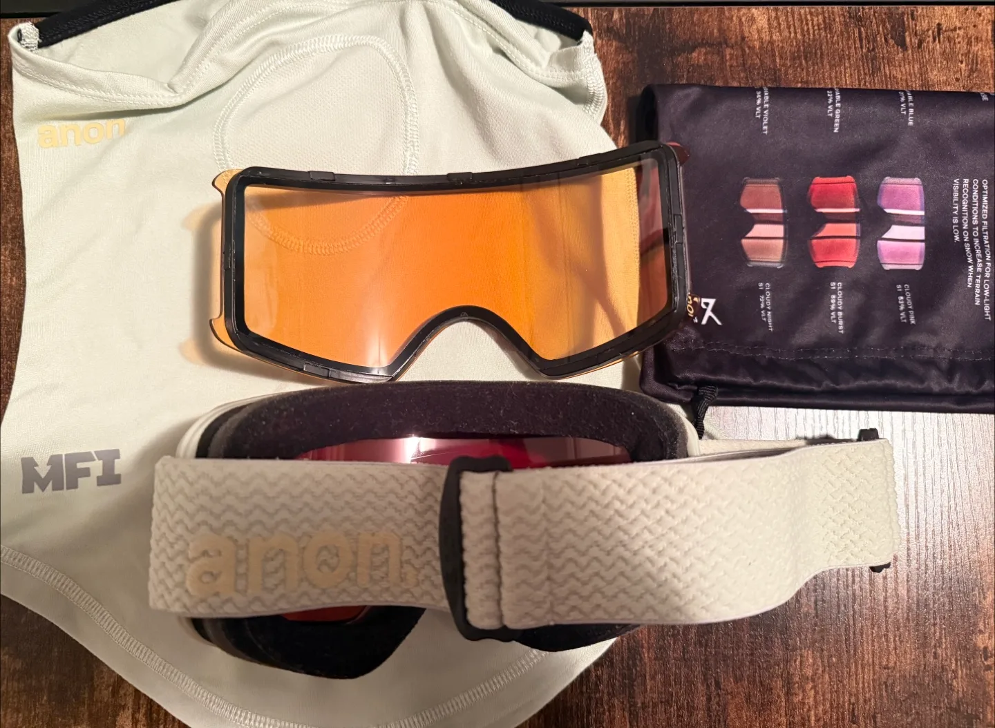 Anon WM3 Snow Goggles + Extra Lens + MFI face mask image indicator(2)