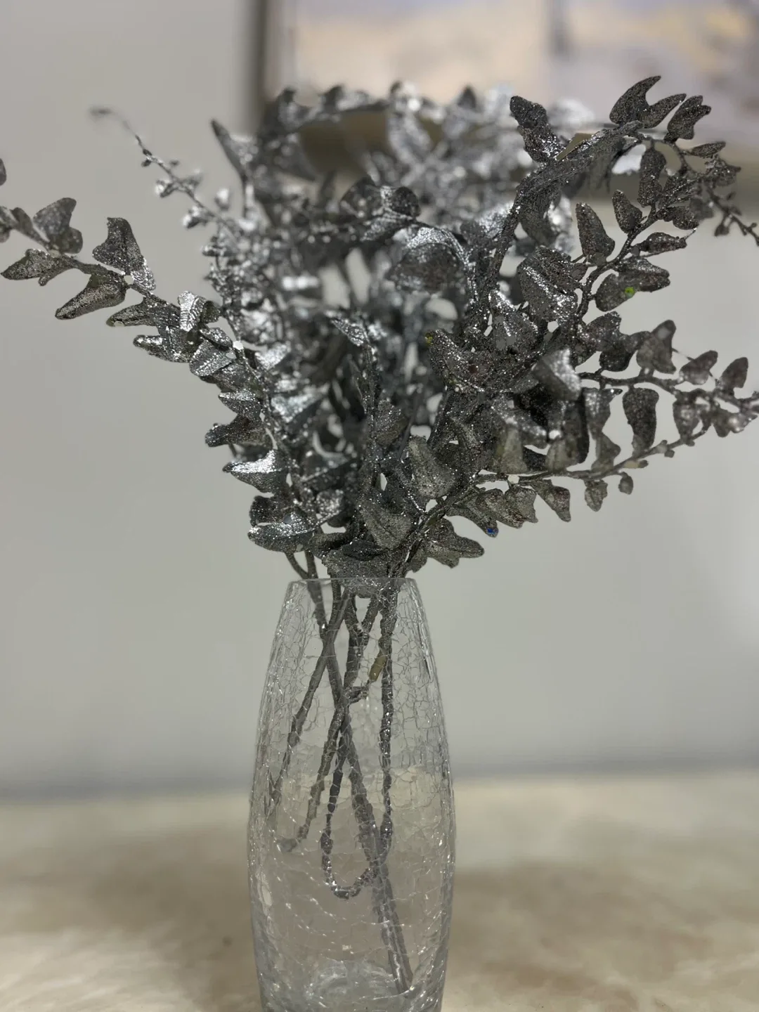 Silver Glitter Eucalyptus Arrangement image indicator(2)