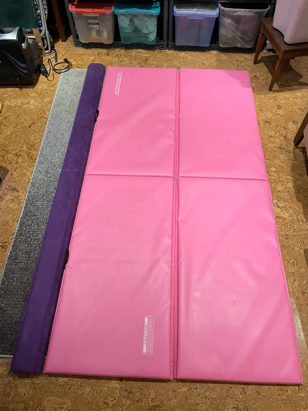 Pink Gymnastics Mat + Beam