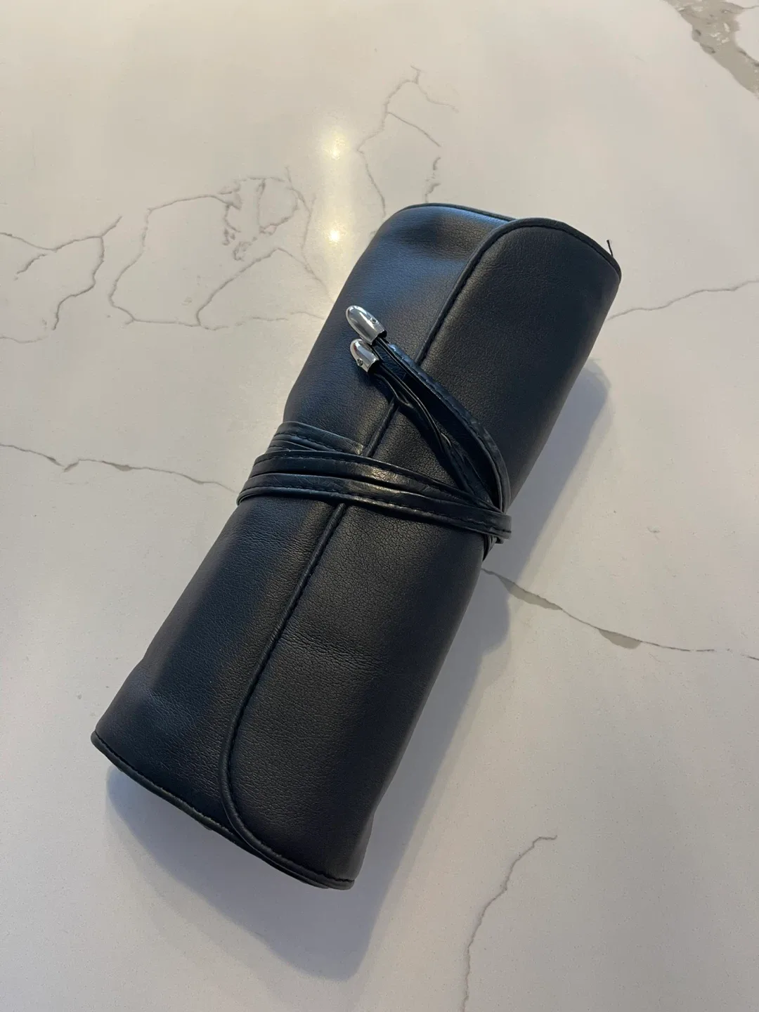 New 11pc Makeup Brush Set with PU Leather Black Roll Case image indicator(4)