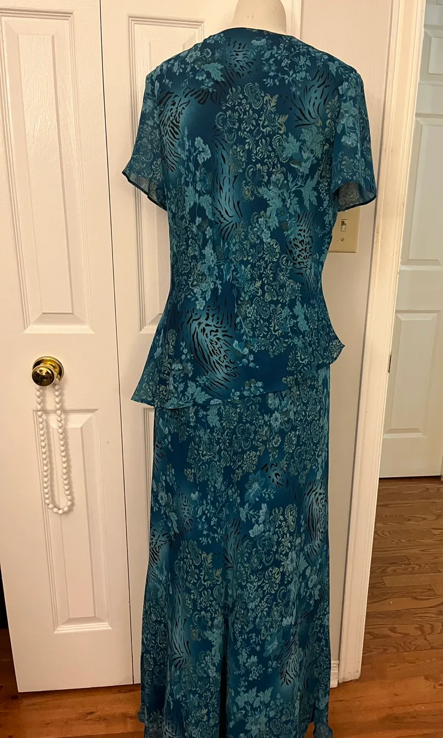 Tradition Teal Floral Dress - Size 16 image indicator(5)