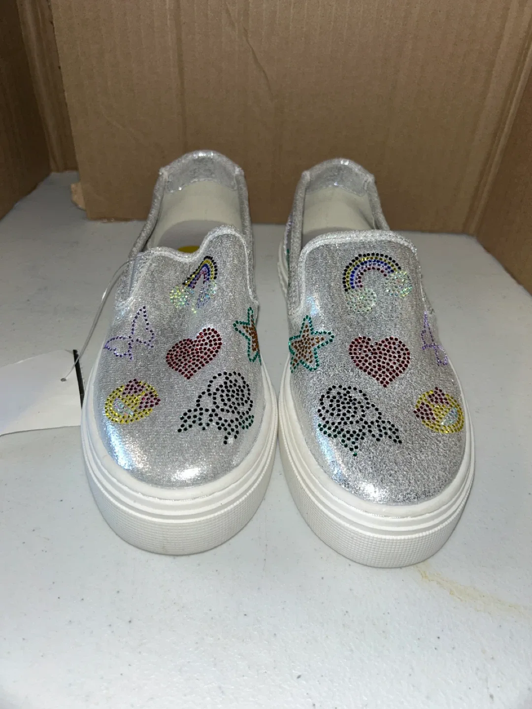 Steve Madden Kids' Silver Glitter Slip-On Shoes - Size 1