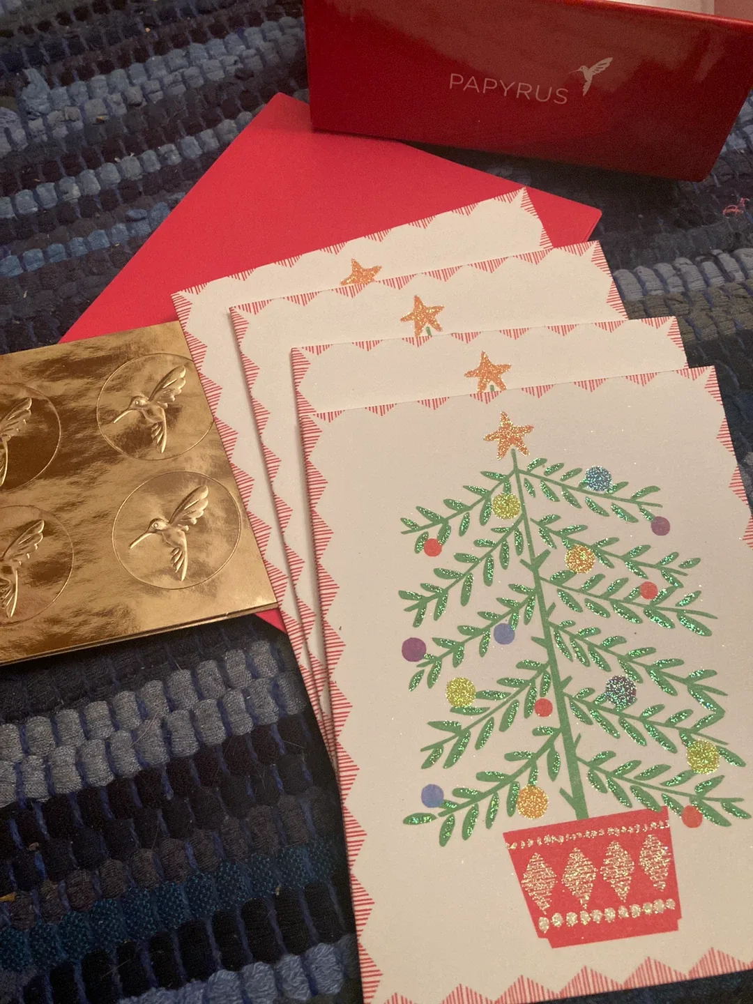 Papyrus Christmas Tree Cards with Envelopes #cleanout