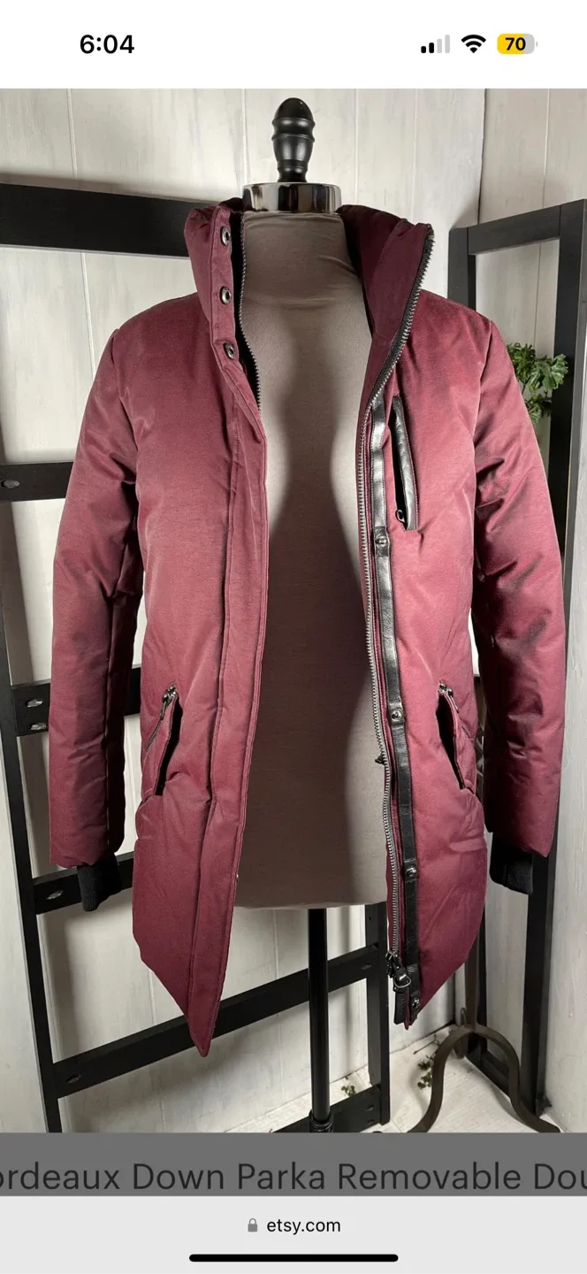 Mackage Down Parka Bordeaux Size 40 image indicator(3)