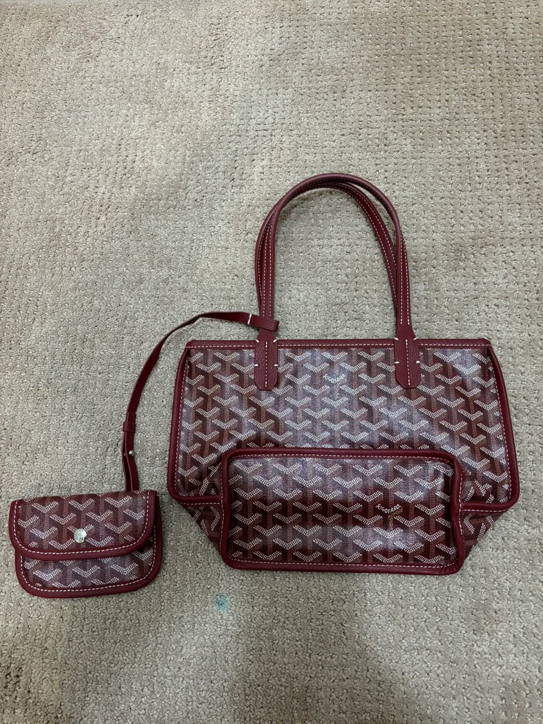 Goyard Burgundy Red Handbag