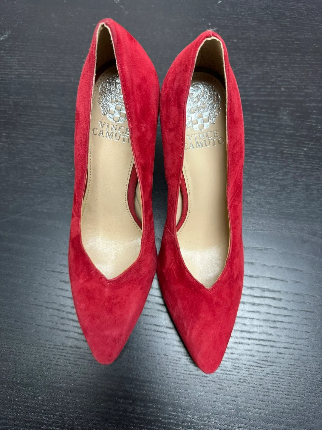Vince Camuto Red Suede Heels - Size 6.5