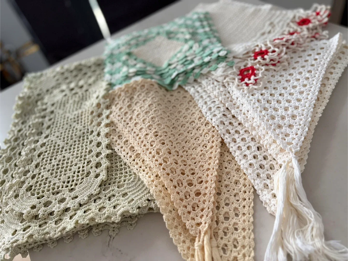 European Hand Crafted Crochet Doillies Bundle image indicator(2)