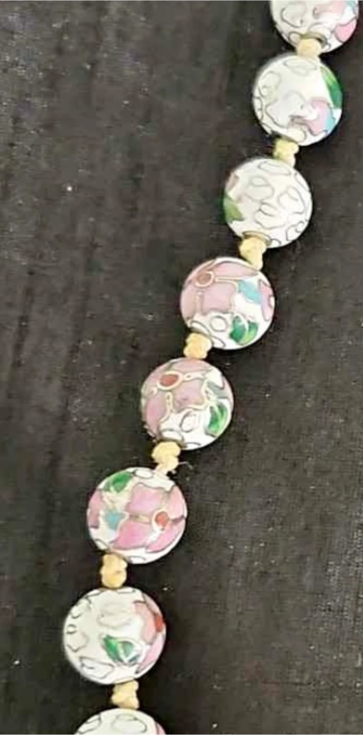 #Cleanout- Cloisonné Floral Bead Necklace - photo 2