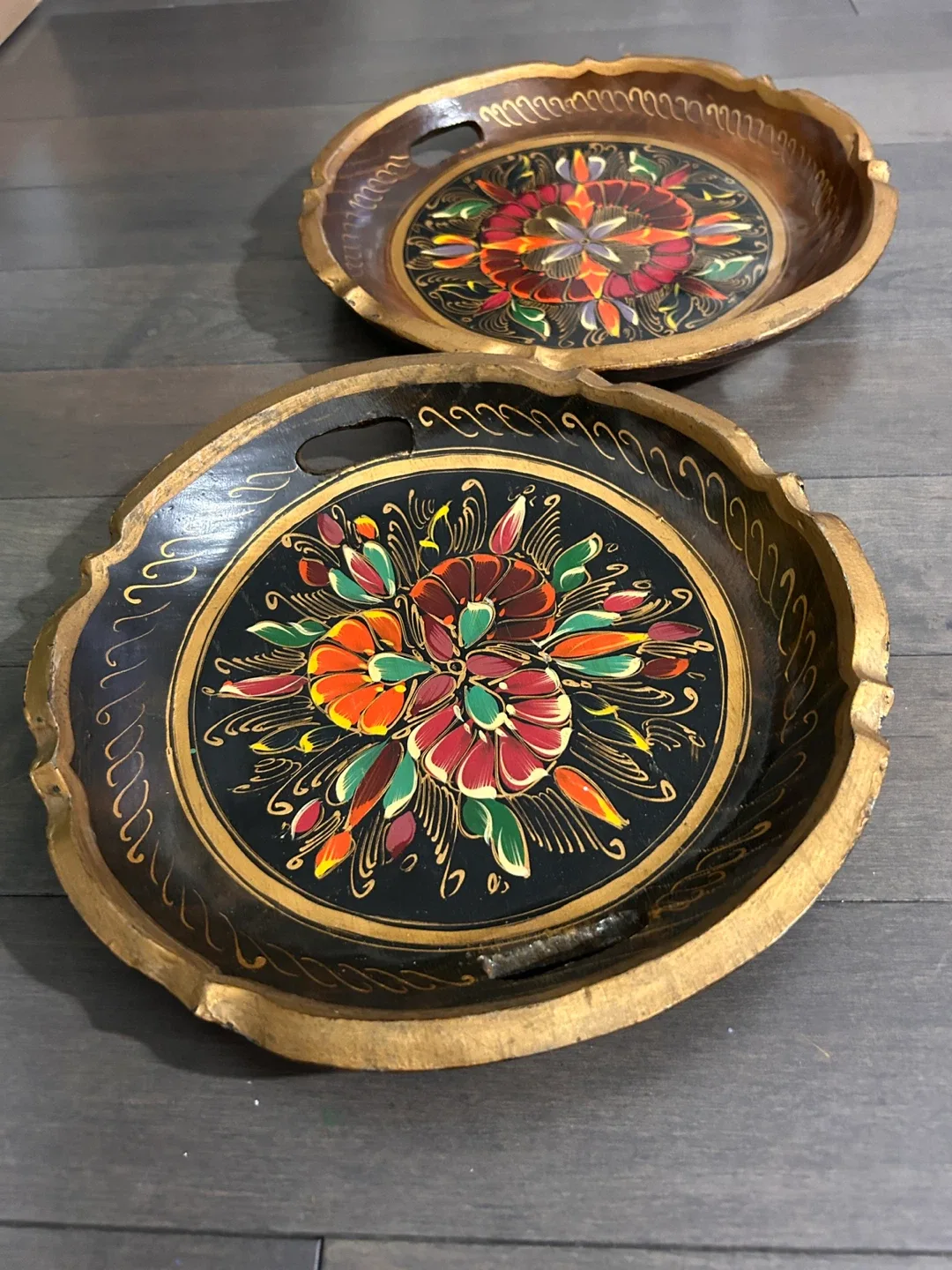 Set of 2 Decorative Wooden Trays image indicator(4)