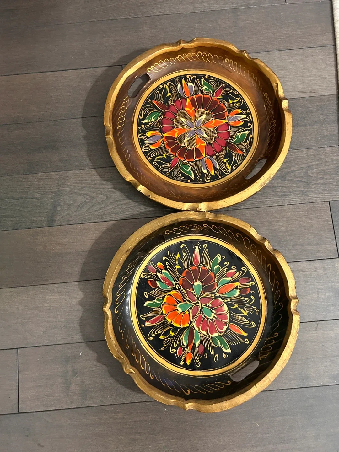 Set of 2 Decorative Wooden Trays image indicator(5)