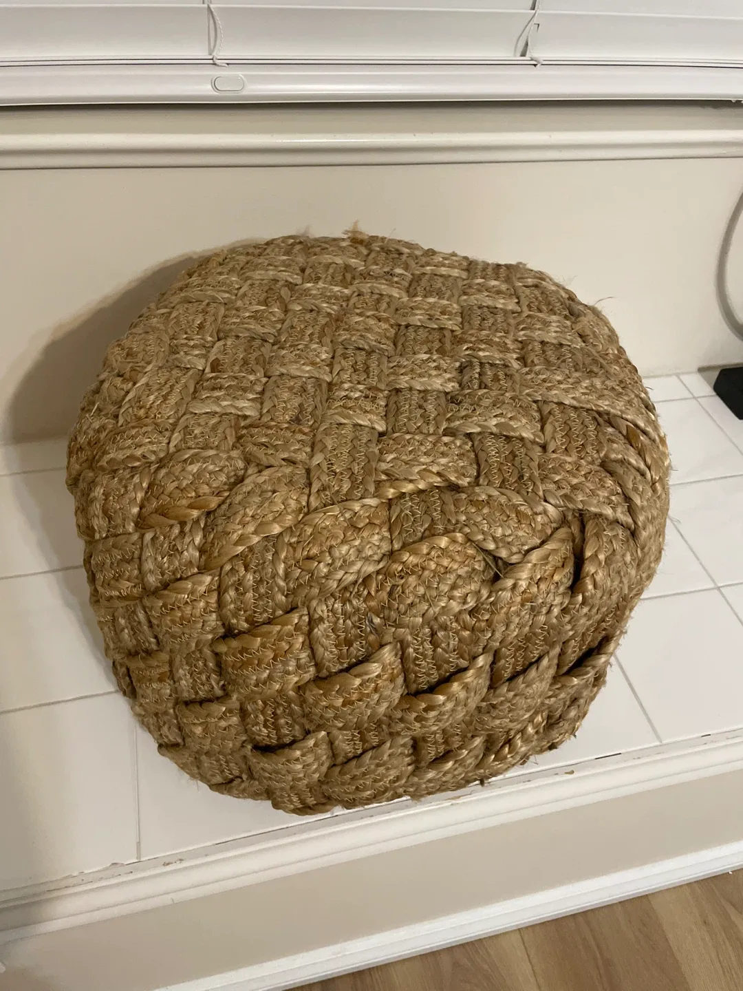 Woven Jute Pouf
