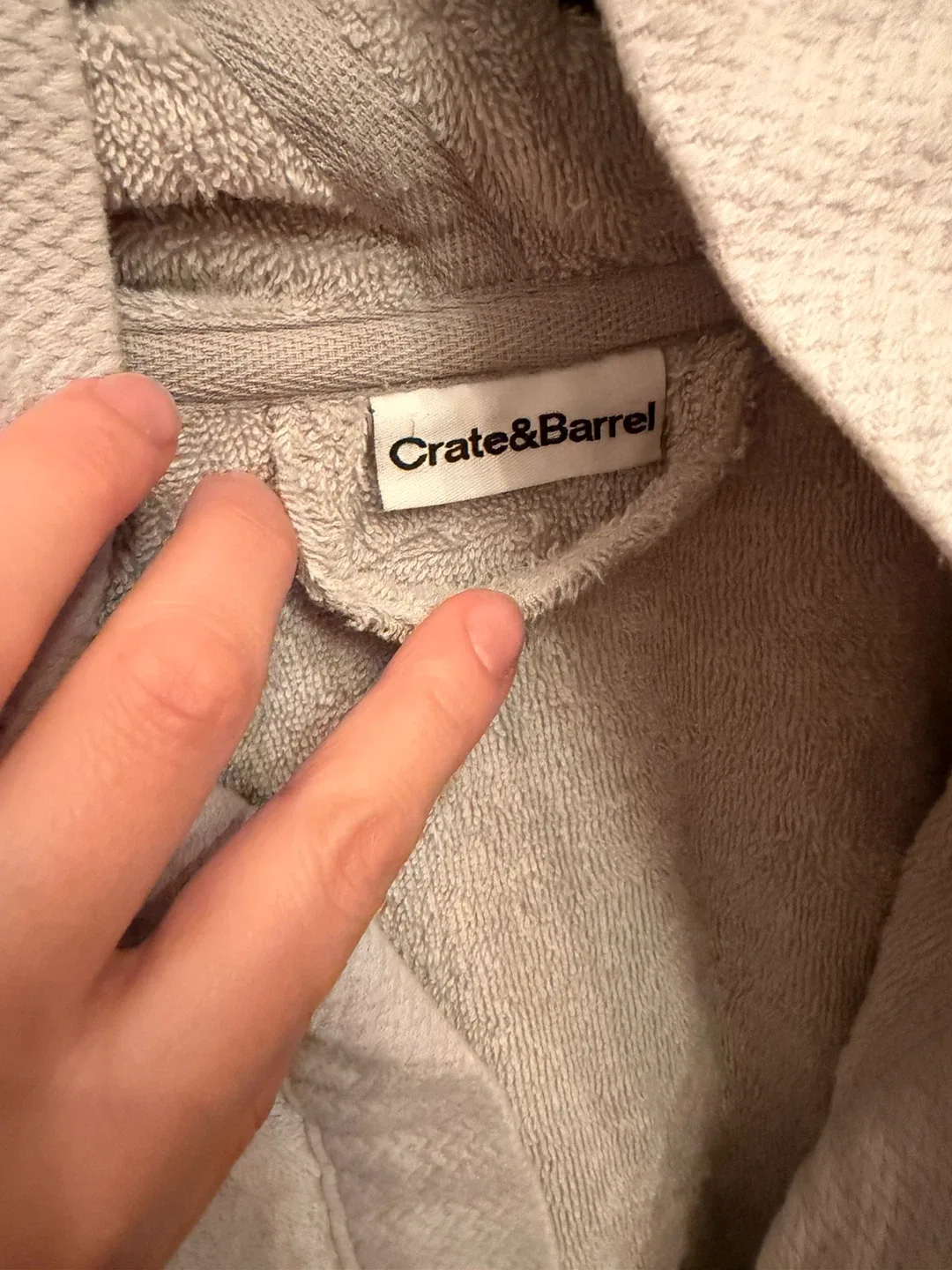 Crate&Barrel Hooded bath Robe image indicator(2)