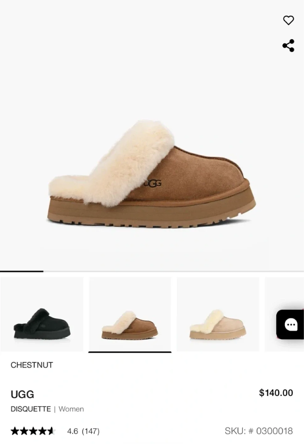 UGG Disquette Women's Slipper - Chestnut