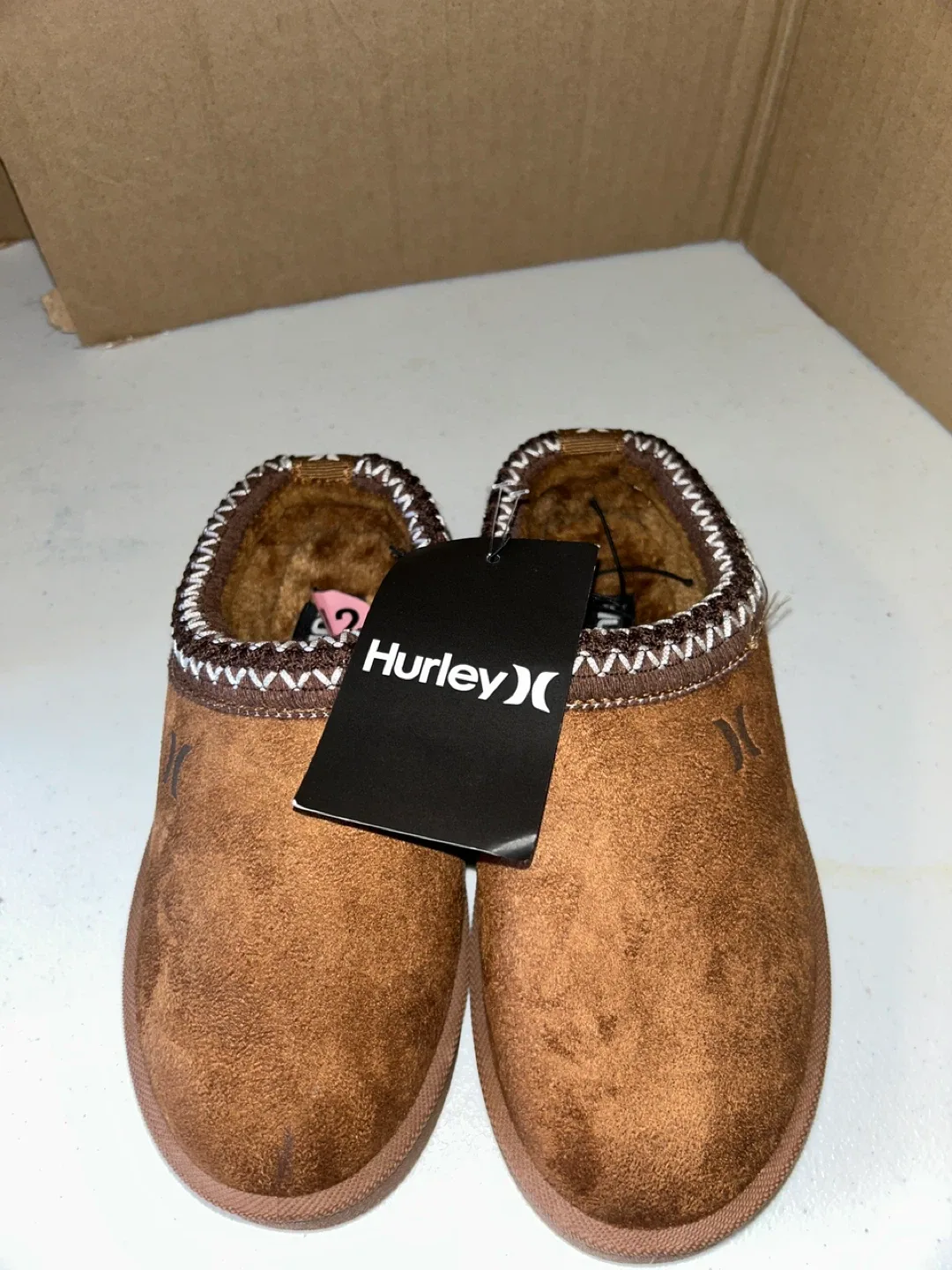 Hurley Modi-P Brown Suede Slippers - Size 12