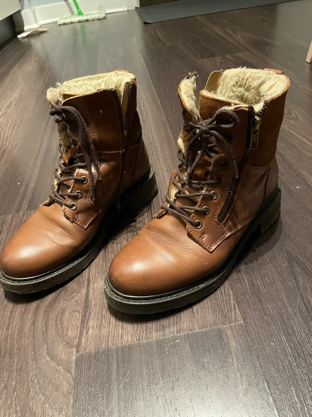 Brown Leather Winter Boots