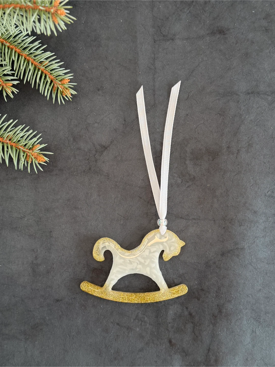 Handmade Christmas Ornament Set | Epoxy Resin | 6 pieces - photo 2
