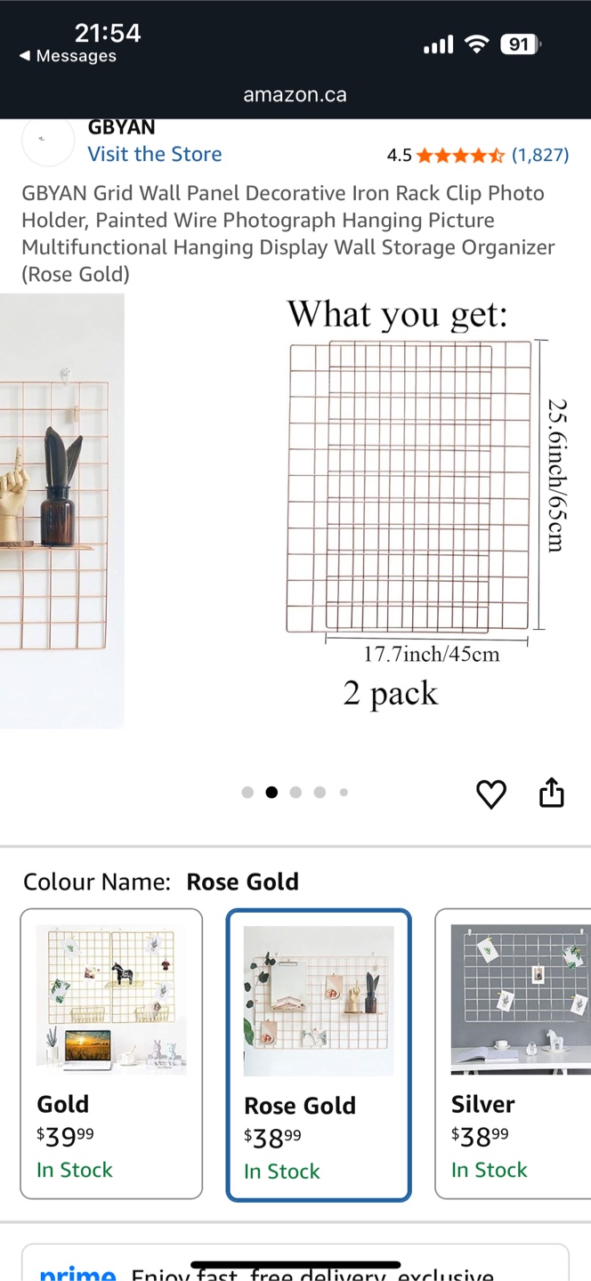 GBYAN Rose Gold Grid Wall Panel - photo 5