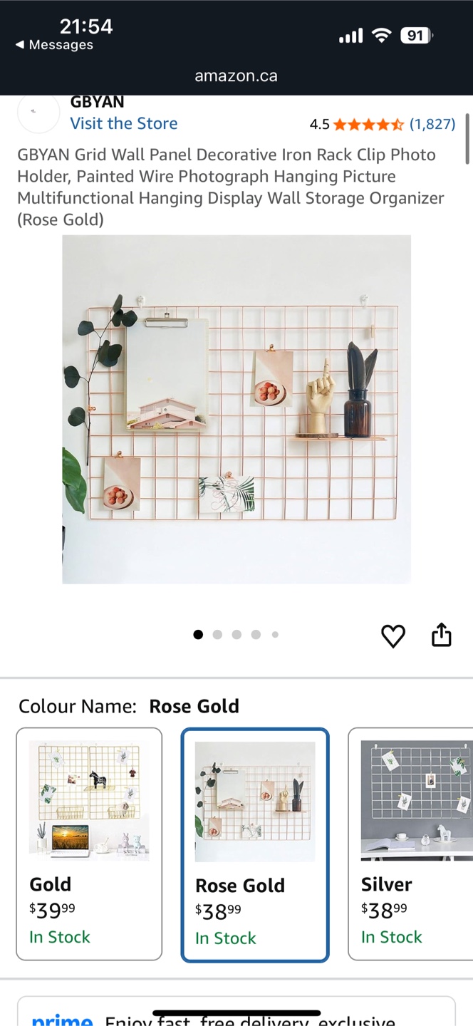 GBYAN Rose Gold Grid Wall Panel