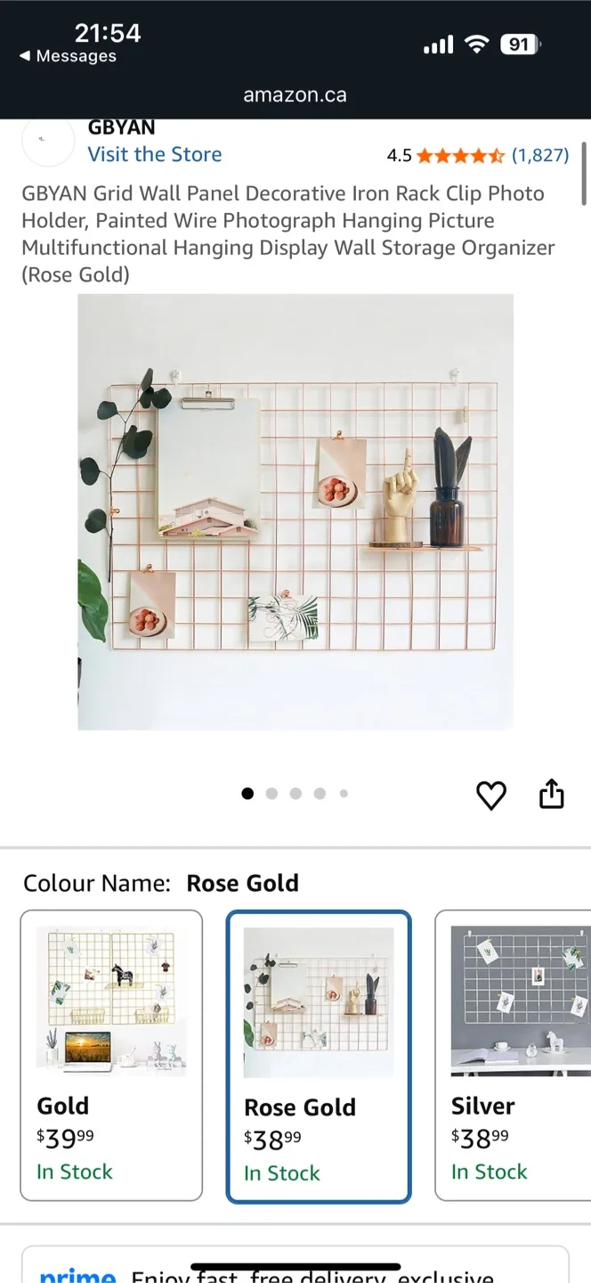 GBYAN Rose Gold Grid Wall Panel