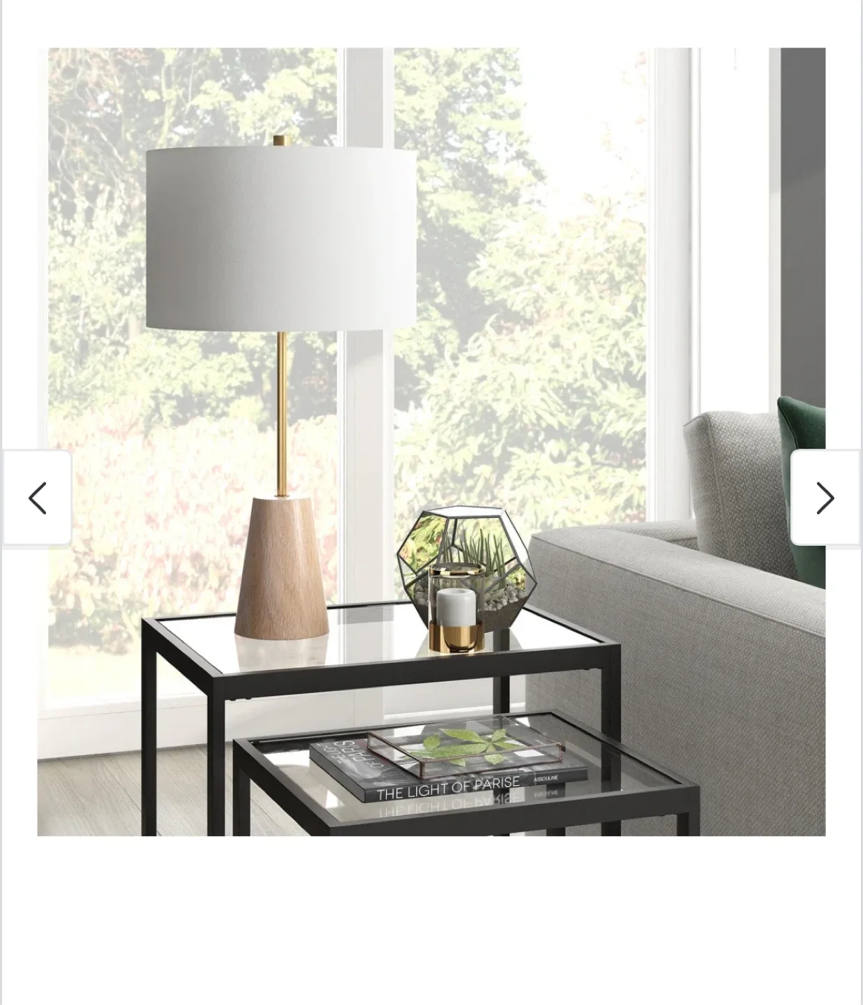 Table Lamp - White Shade, Wood Base
