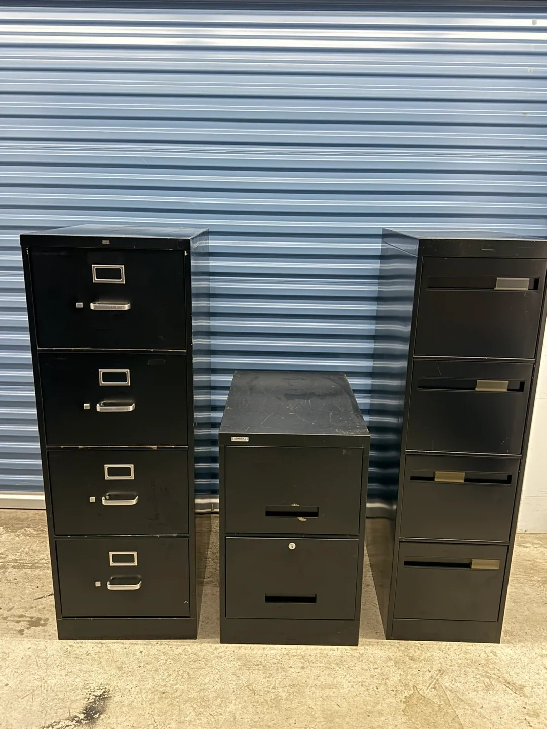 3 Metal Office File Cabinet Black
