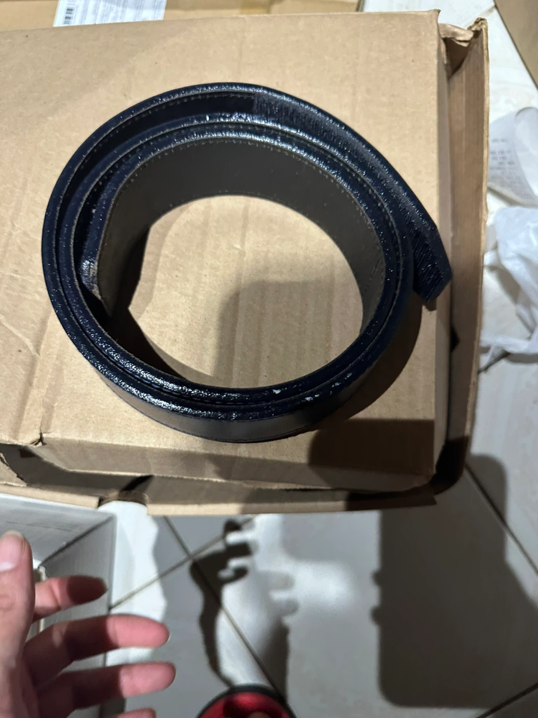 Black Leather Belt Velcro
