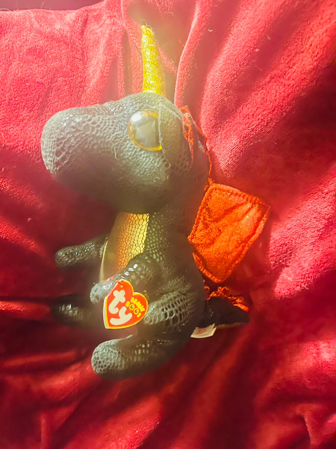 Ty Beanie Boo Black Dragon Plush